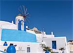 White and blue colour cliff houses, Athens, Attiki, Greece, Europe