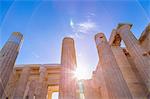 Sunlight on the acropolis ruins, Athens, Attiki, Greece, Europe