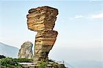 Tourists at Mount Fanjing rock formation, Jiangkou, Guizhou, China