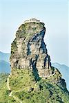 Elevated view of Mount Fanjing rock formation, Jiangkou, Guizhou, China