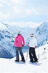 Mother and daughter on skiing holiday, Hintertux, Tirol, Austria