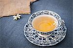 Cup of herbal tea, close-up