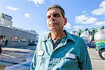 Portrait of male worker at biofuel industrial plant