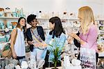 Women shopping in home goods store