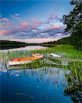 Boats on lake