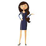 Businesswoman presents something vector flat cartoon illustration.