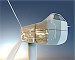 3d illustration of a modern wind turbine