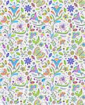 Vector illustration of floral seamless pattern.Floral ornament.