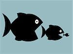 big fish eat little fish vector illustration