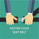 Illustration of two hands locking seat belt. Also available as a Vector in Adobe illustrator EPS 10 format.