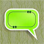 Green Paper Speech Bubble Isolated on Dark Background