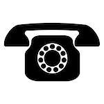 Retro telephone it is the black color icon .