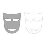 Theater mask it is grey set  icon .