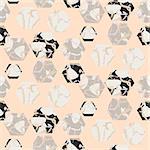 Marble stone hexagons seamless pale pink vector texture. Stone grey and black geo vector background.