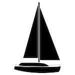 Yacht  it is the black color icon .
