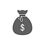 Money bag icon on white background