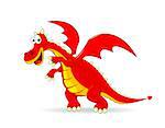 Red  dragon  on a white background.