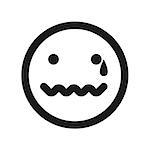 Colored weeping smiley vector icon. Emoji smiley.