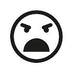 Angry smiley vector icon. Isolated emoji smiley.