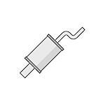 Car muffler flat line icon on white background