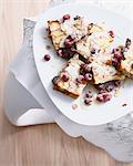 Plate of almond bread with berries
