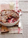 Bowl of baked fruit crisp