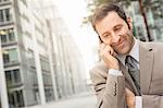 Businessman talking on cell phone