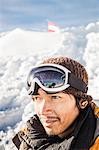 Close up portrait of male skier Kitzbuhel, Tyrol, Austria