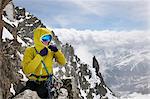 Mid adult woman in mountains, Chamonix, France