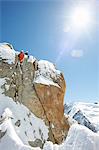 Two man mountain climbing, Chamonix, France