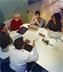 Business people talking, working in conference room meeting