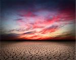 Desert landscape crack background global warming concept
