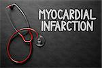 Medical Concept: Myocardial Infarction - Medical Concept on Black Chalkboard. Medical Concept: Myocardial Infarction Handwritten on Black Chalkboard. 3D Rendering.