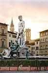 Fountain of Neptune sunrise view, Florence, Italy