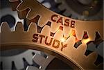 Case Study on Mechanism of Golden Cogwheels. Case Study on Mechanism of Golden Metallic Gears with Glow Effect. 3D Rendering.