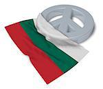 peace symbol and flag of bulgaria - 3d rendering