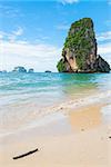 A vertical scenic view of the mountain in the Andaman Sea in Thailand