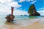 Shore of Thailand, view of the beautiful sea and boat