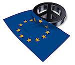 peace symbol and flag of the european union - 3d rendering