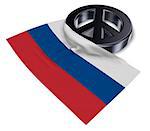 peace symbol and flag of russia - 3d rendering