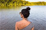 Woman by sea, Fortaleza, Ceara, Brazil, South America