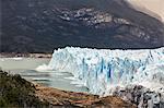 Side view of Perito Moreno Glacier and lake Argentino, Los Glaciares National Park, Patagonia, Chile