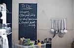 Blackboard in kitchen with list of things to do