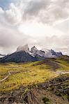 Low cloud over Cuernos del Paine, Torres del Paine National Park, Chile