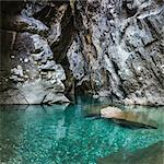 Rocky gorge and river Azul, Cajon del Azul near El Bolson, Patagonia, Argentina