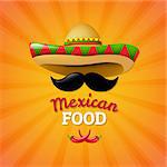 Mexican Food With Gradient Mesh, Vector Illustration