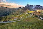 Serpentines of Hohe Tauern Grossglockner High Alpine Road seen from Edelweiss Spitze viewpoint, Fusch, Fuschertal Valley, Salzburg land, Austria