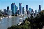 Skyline of Brisbane and the Brisbane River in Queensland, Australia