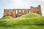 Exterior view of the medieval keep of Kenilworth Castle, Warwickshire.