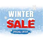 Sale Winter Poster With Gradient Mesh, Vector Illustration